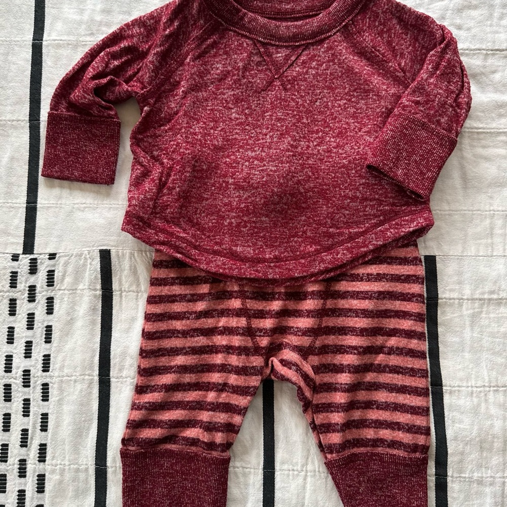 Cat & Jack Red Striped Baby Outfit